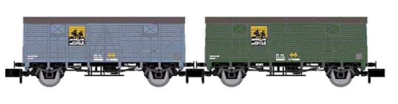 Arnold HN6666 RENFE 2 gedeckte Güterwagen J3 Nitrato de Chile  Ep. III